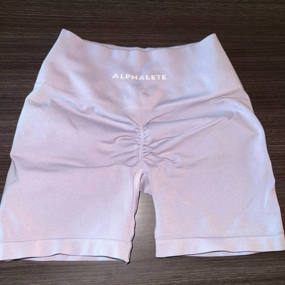 Alphalete Purple Bike Shorts High Waist Performance